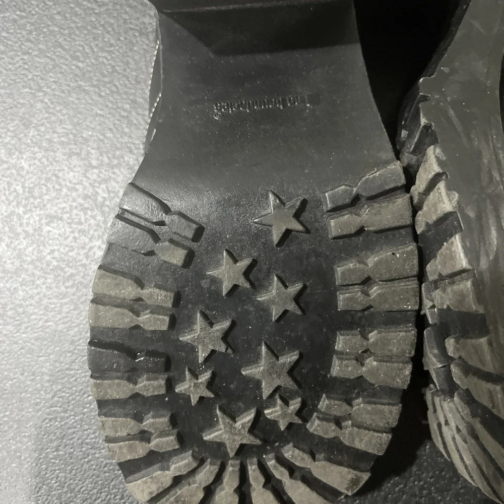 Vtg Y2K Black Platform‎ Chunky Heel Loafers Faux Leather Loafer 90s Sz 10.5 Lug - Picture 6 of 8